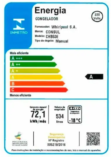 FREEZER HORIZONTAL CONSUL CHB53EBBNA 534LT BRANCO 220V 2