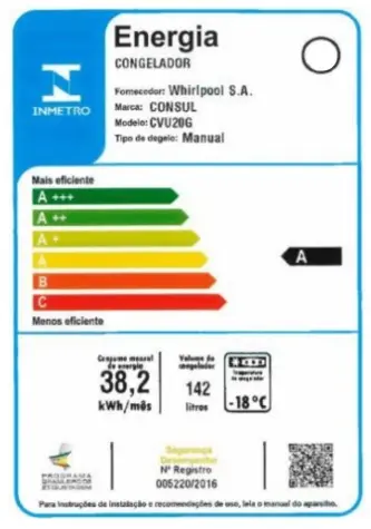 FREEZER VERTICAL CONSUL CVU20GBBNA 142LT BRANCO 220V 2
