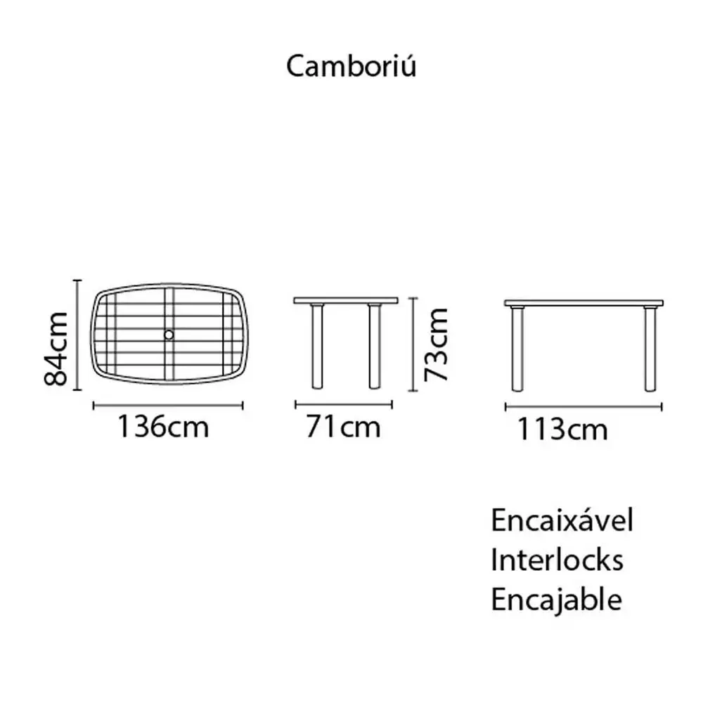 MESA PLASTICA TRAMONTINA CAMBORIU 92302/010 BRANCA 2