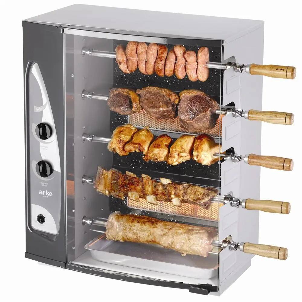 CHURRASQUEIRA ARKE AGR-05 ROTAT. S/ACENDIMENTO 5 ESPETOS
