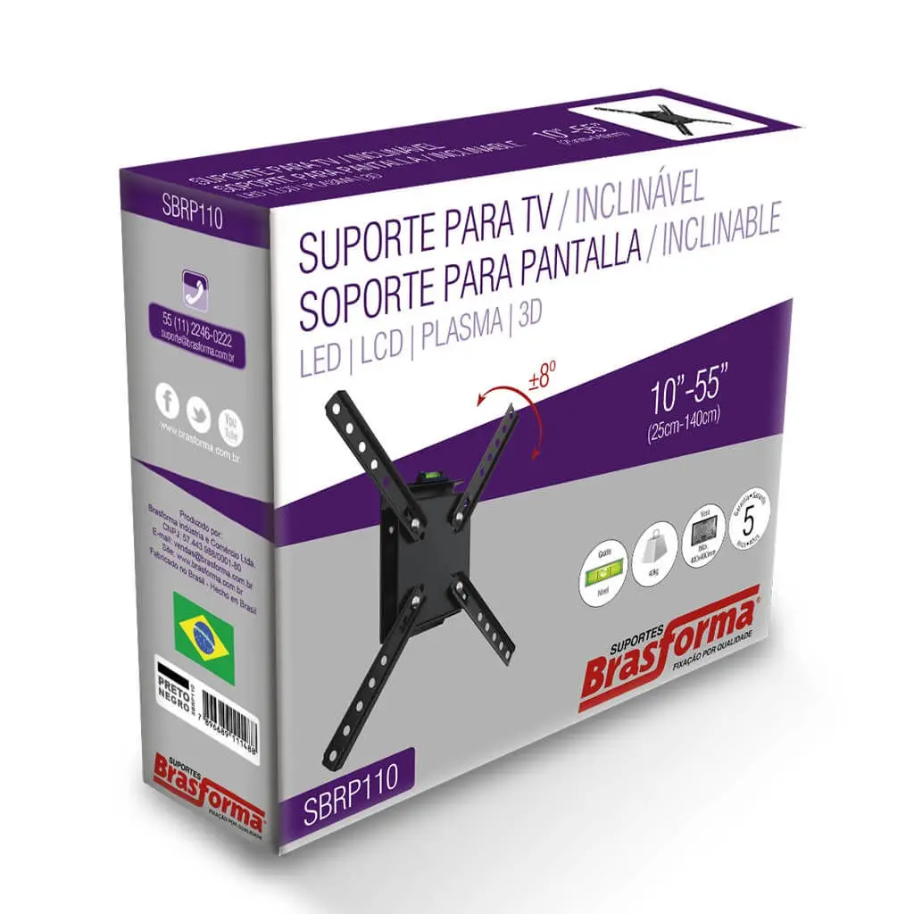 SUPORTE TV BRASFORMA SBRP110 10/55 PLASMA/LCD