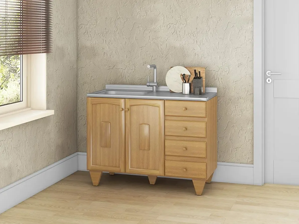 BALCAO PIA MAYER 1.20MT 2PT 4GV S/TPO 6210-4 COR CEREJEIRA