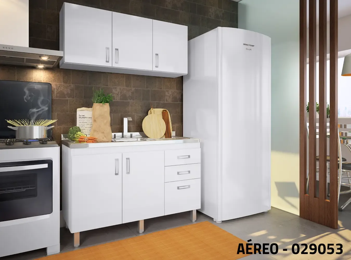 BALCAO PIA CADORIN FLEX 1.20MT 2050 MDP BRANCO 2