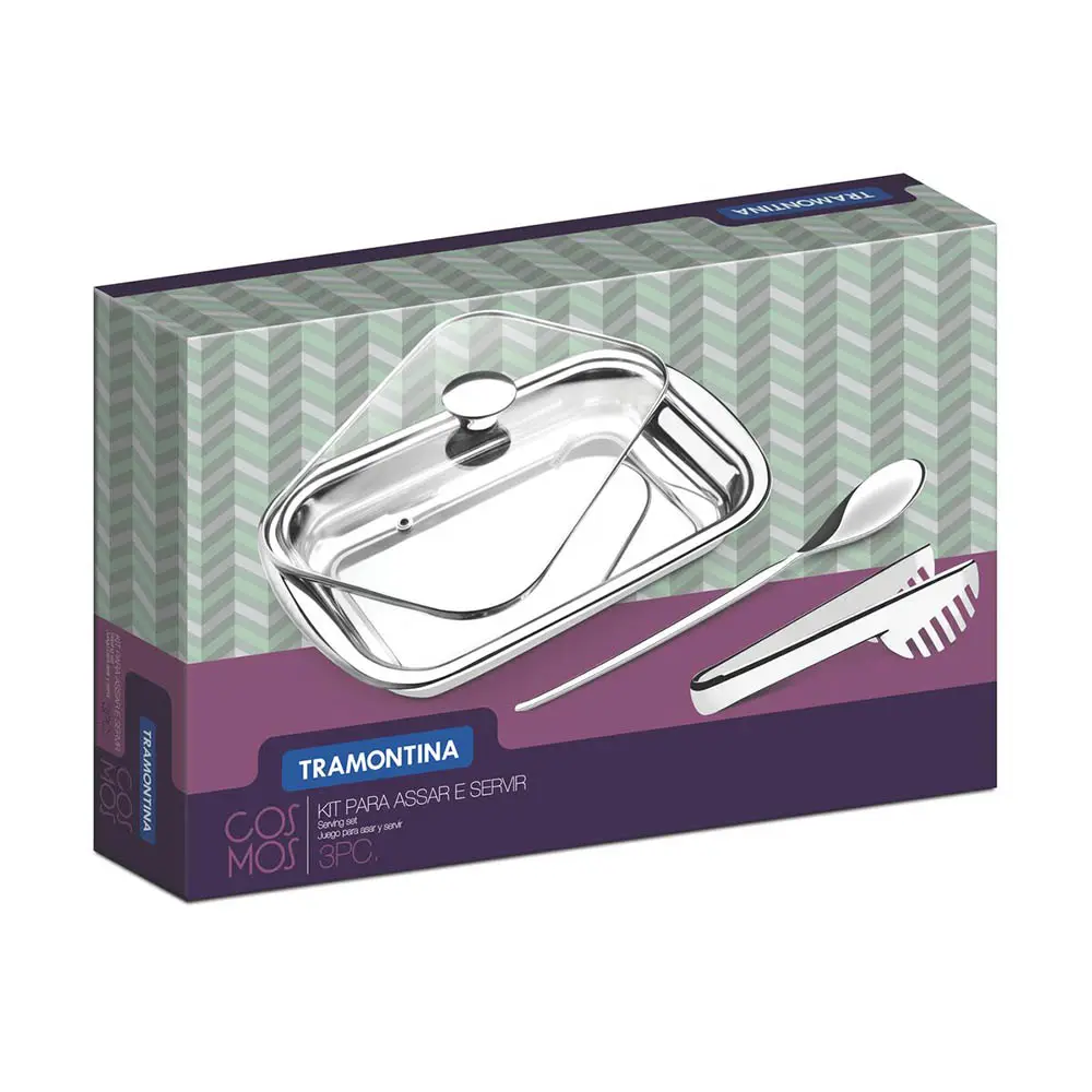 JOGO ASSAR/SERVIR TRAMONTINA 3PC 64310/114 COSMOS INOX 3