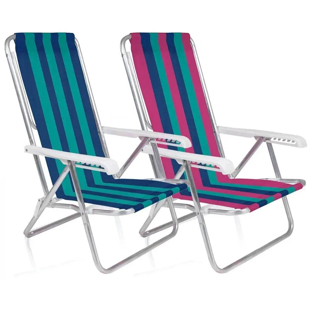 CADEIRA PRAIA RECLINAVEL MOR 2104 ALUMINIO SORTIDA 8P 2