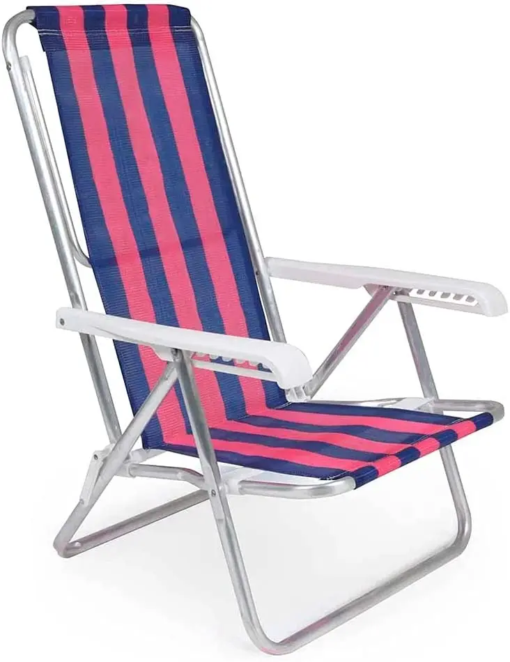 CADEIRA PRAIA RECLINAVEL MOR 2104 ALUMINIO SORTIDA 8P 4