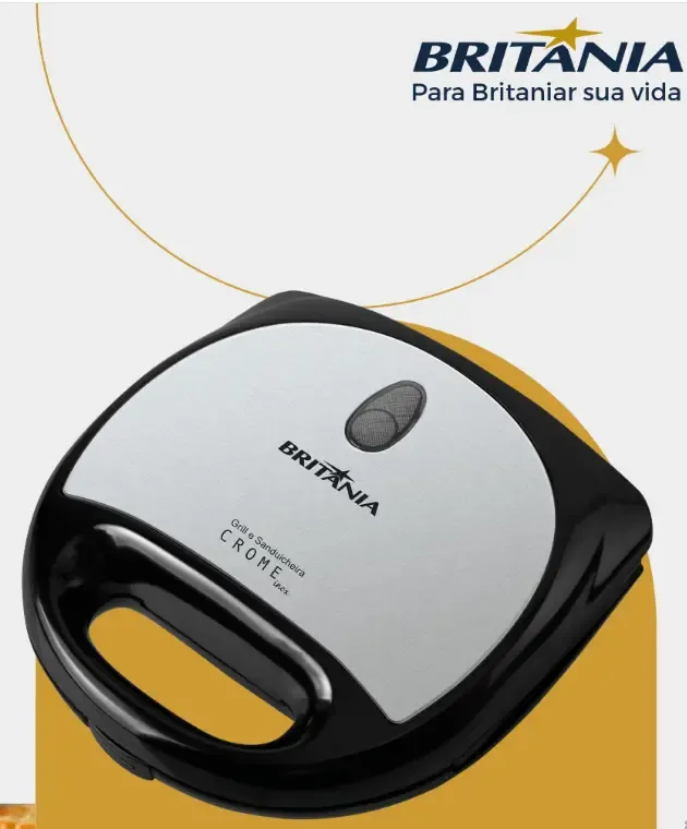 SANDUICHEIRA BRITANIA GRILL CROME INOX 064002069 220V 2