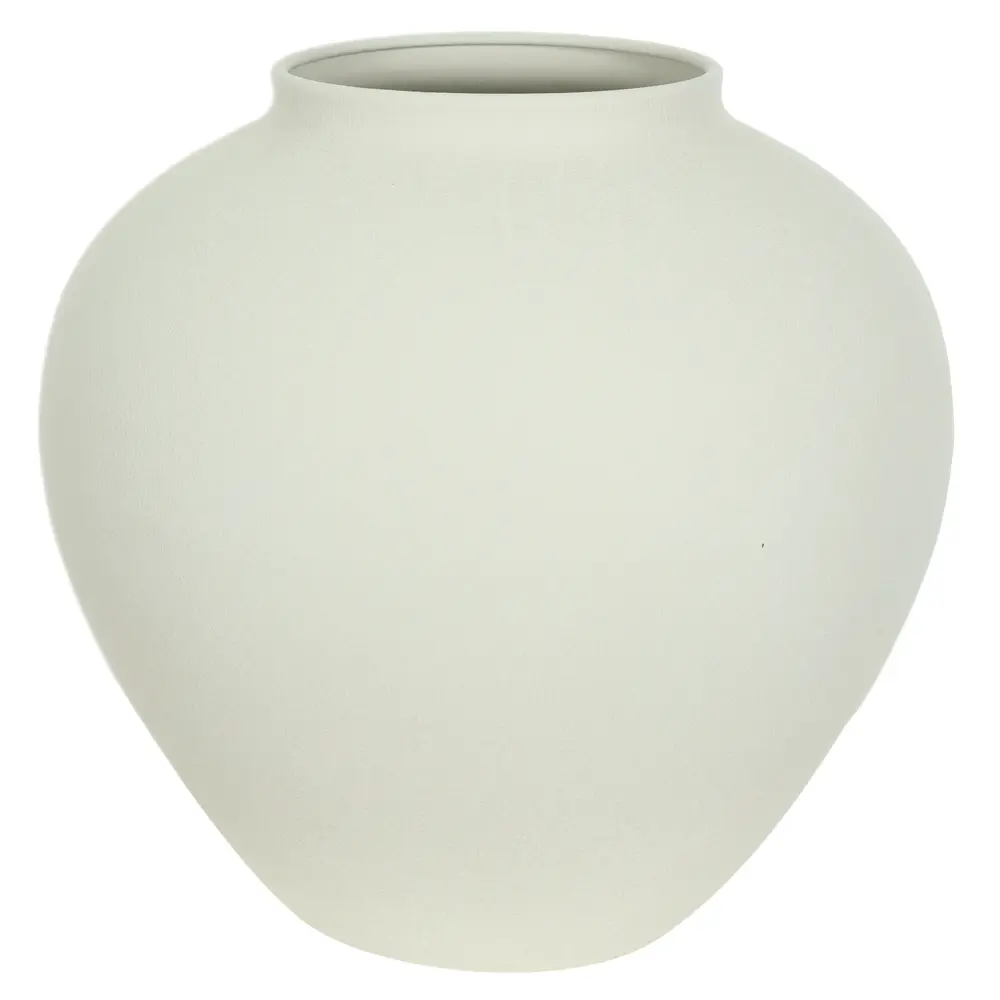 VASO FLORARTE 52829001 METAL TEXTURIZADO OFF WHITE M(BL)