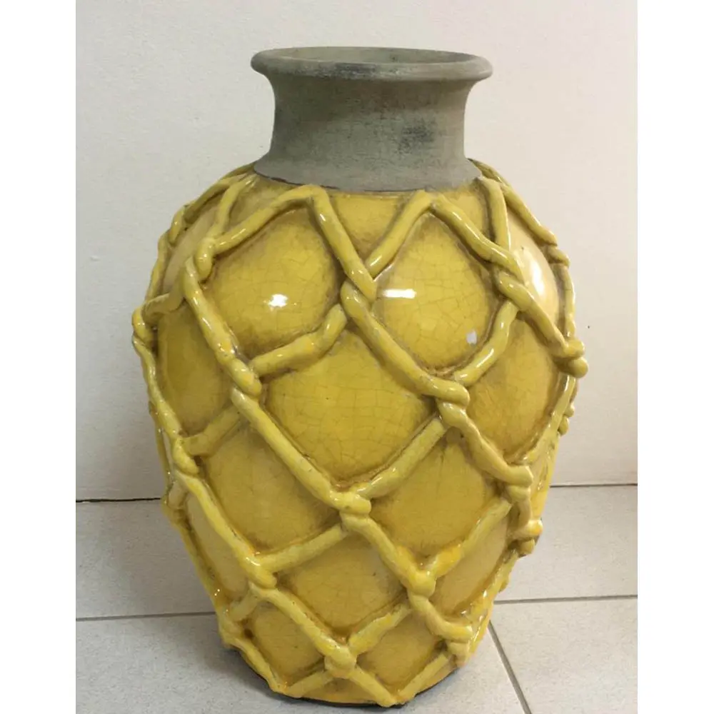 VASO 6F AMARELO BOJUDA CERAMICA 20154
