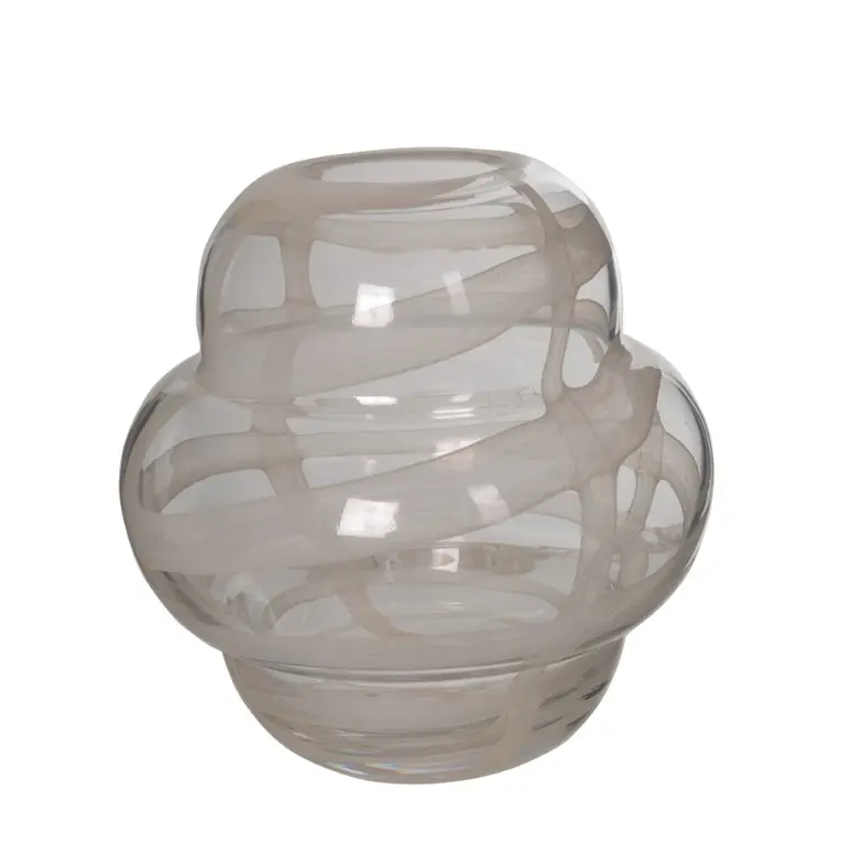 VASO DECORATIVO FLORARTE 86668001 VIDRO FENDI 20,5CM(BL)