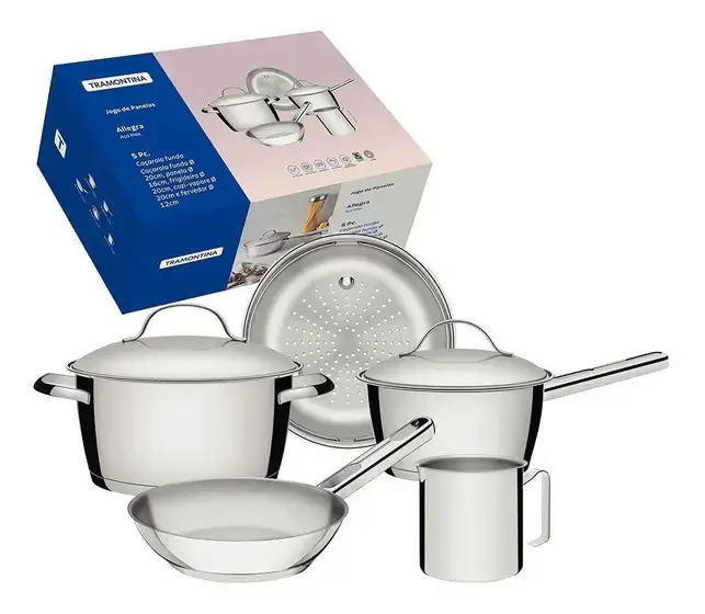 JOGO PANELA TRAMONTINA INOX 5PC ALEGRA 65660/280