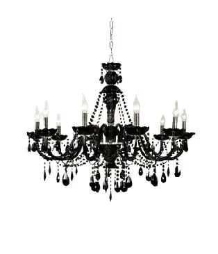 LUSTRE MEB CRISTAIS PINTADO EM PRETO  REF:221648