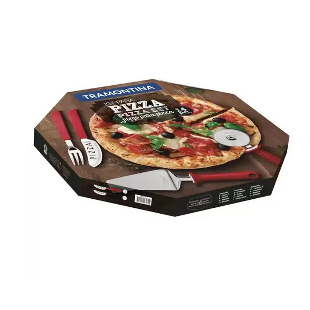 JOGO P/ PIZZA TRAMONTINA 14PC 25099/022 PRETO
