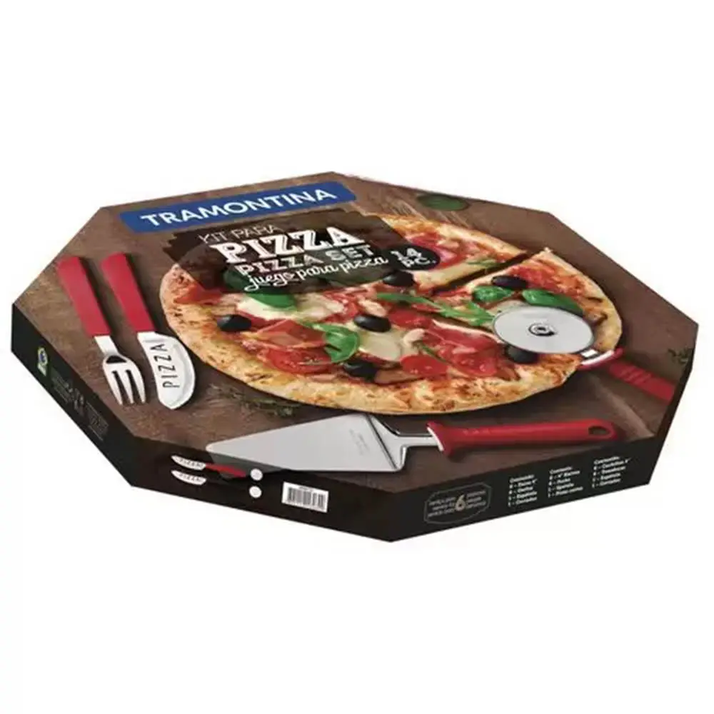 JOGO P/ PIZZA TRAMONTINA 14PC 25099 VERMELHO REF:25099