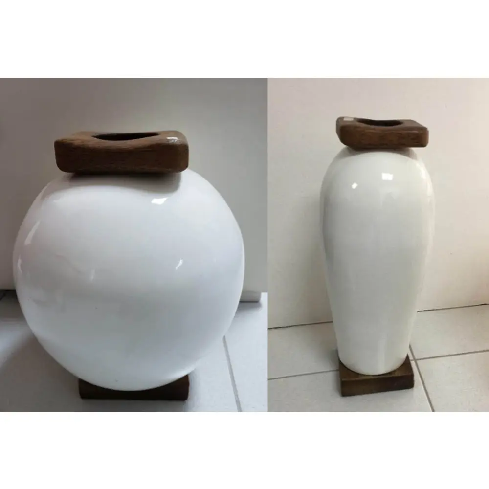 CONJ. CACHEPOT C/ MADEIRA 2 PÇS