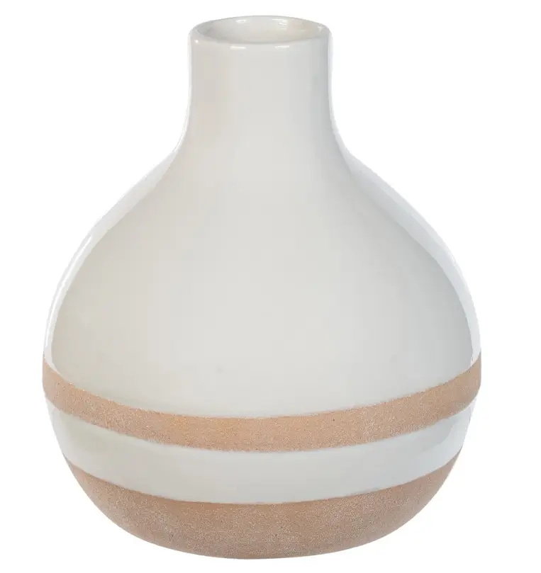 VASO DECORATIVO FLORARTE 90907001 BRANCO BEGE (BL)