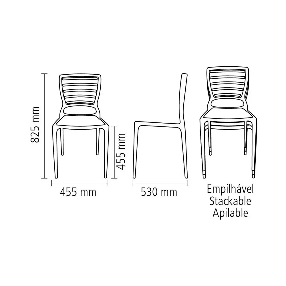 CADEIRA TRAMONTINA PLASTICA SOFIA HORIZ. BRANCO 92237 2