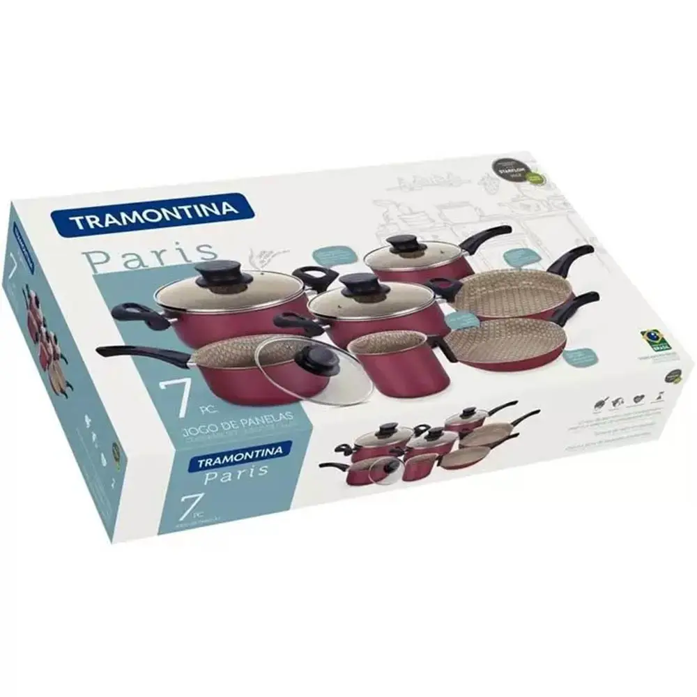 JOGO PANELA TRAMONTINA 8+2/7PC PARIS 28599/727 VERMELHO ANTIGO:20599/761 e 28599/702 4