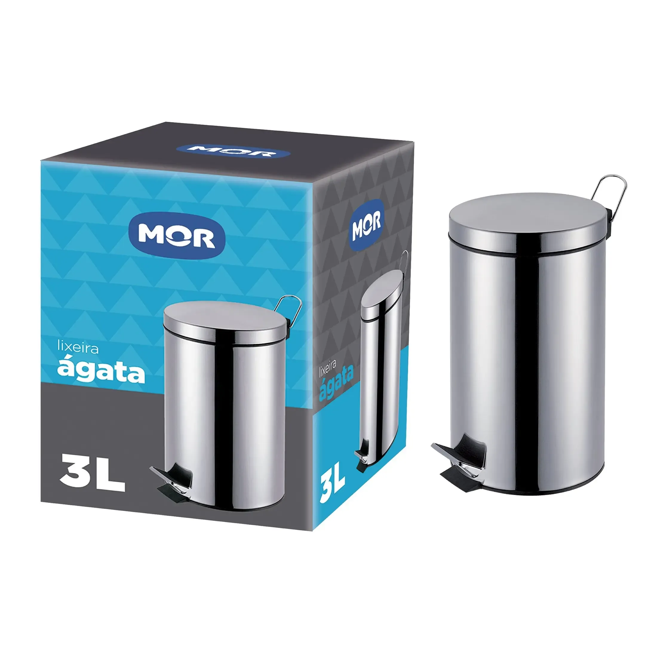 LIXEIRA MOR AGATA 3L INOX