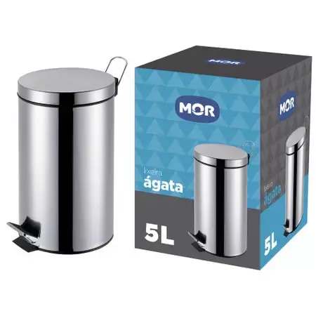 LIXEIRA MOR AGATA 5L INOX 4