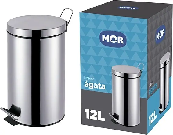LIXEIRA MOR AGATA 12L INOX
