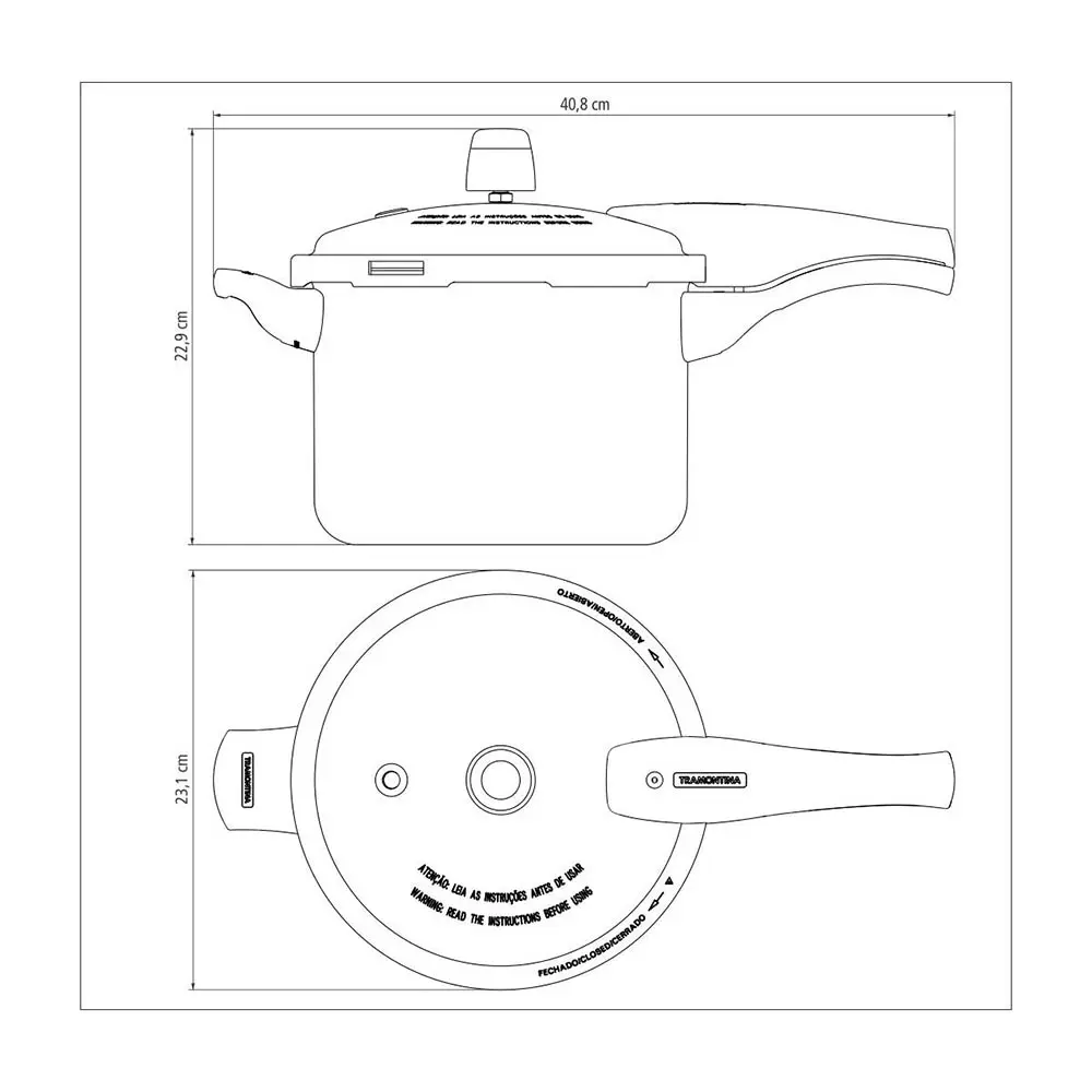 PANELA PRESSAO TRAMONTINA 4.5L EFFECT VANCOUVER VERMELHA 20582/720 2