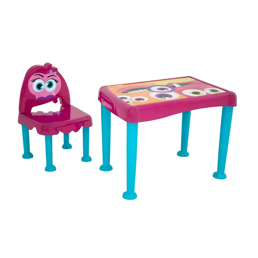 JOGO MESA INFANTIL TRAMONTINA 92485 1C MONSTER ROSA/AZUL