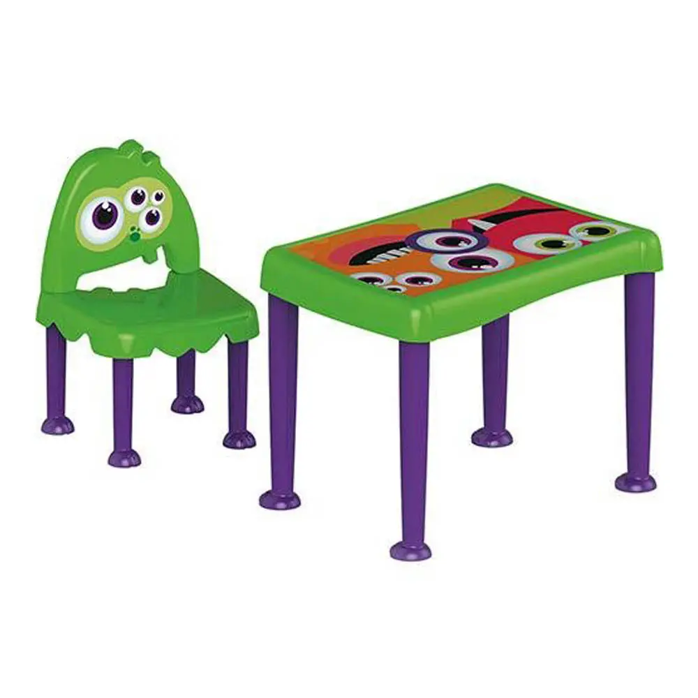 JOGO MESA INFANTIL TRAMONTINA 92485 1C MONSTER VERDE/LILAS