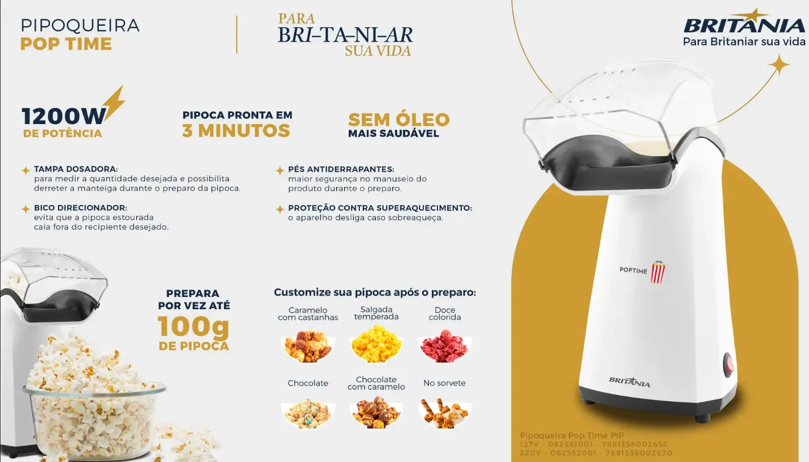 PIPOQUEIRA BRITANIA POP TIME PIP B-02 062552001 220V