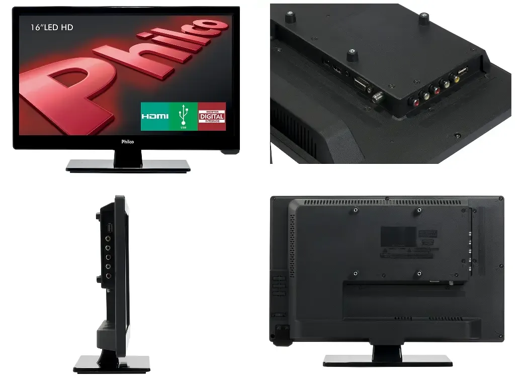 TV PHILCO 16" PH16D10D BIVOLT 110/220 LED PRETO