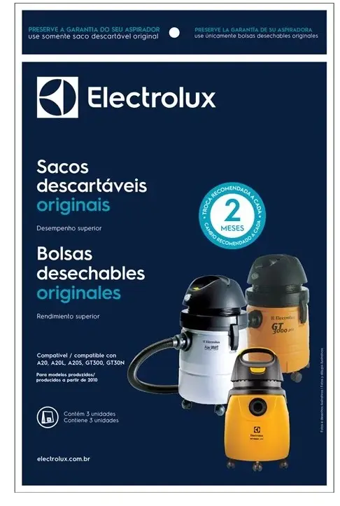 KIT SACO DESC. ELECTROLUX CSE10 ASP. PO AQP20/A10N1/A10S/GT200/AQP10/FLEX/GT20N C/3 2