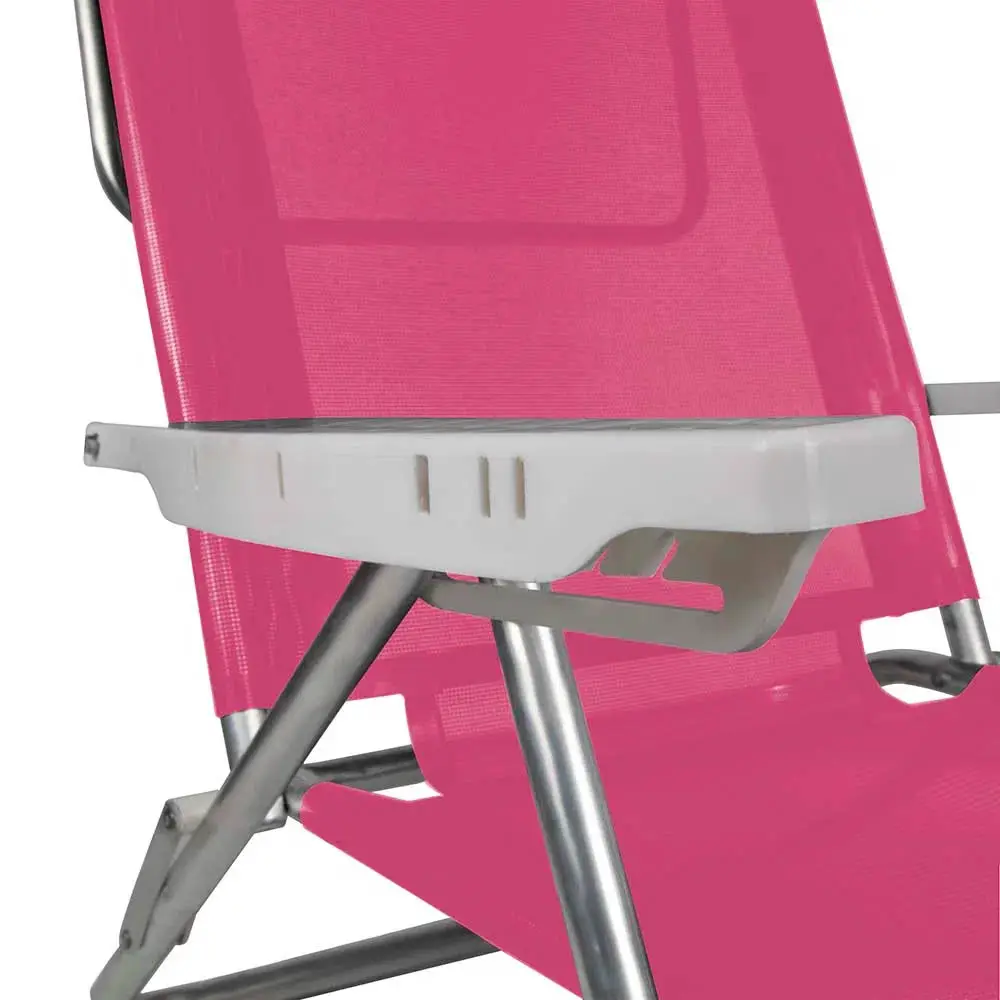 CADEIRA PRAIA RECLINAVEL MOR 2118 ALUMINIO SUMMER 6P ROSA 7
