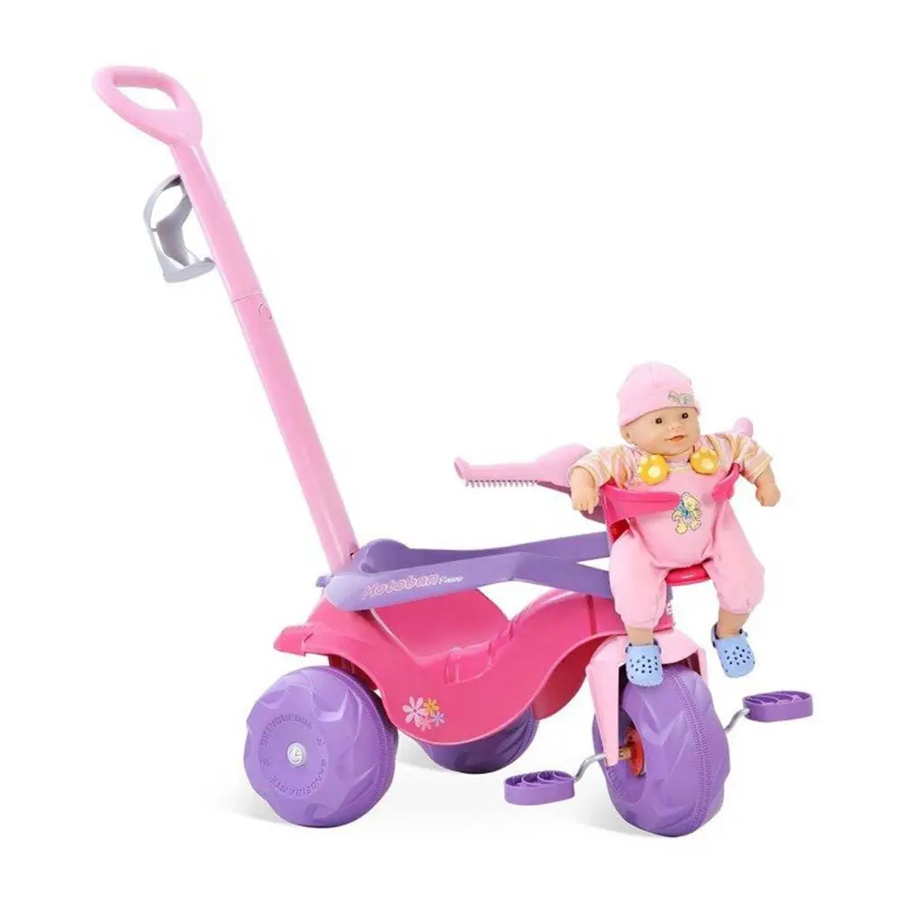 TRICICLO BANDEIRANTE 836 MOTOBAN PASSEIO E PEDAL ROSA