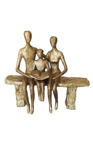 ESCULTURA HOME COLLECTION 70433 FAMILIA SENTADA