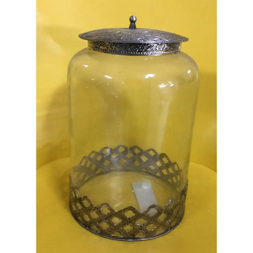 POTE ANTICA UT0013 VIDRO COM TAMPA METAL(BL)