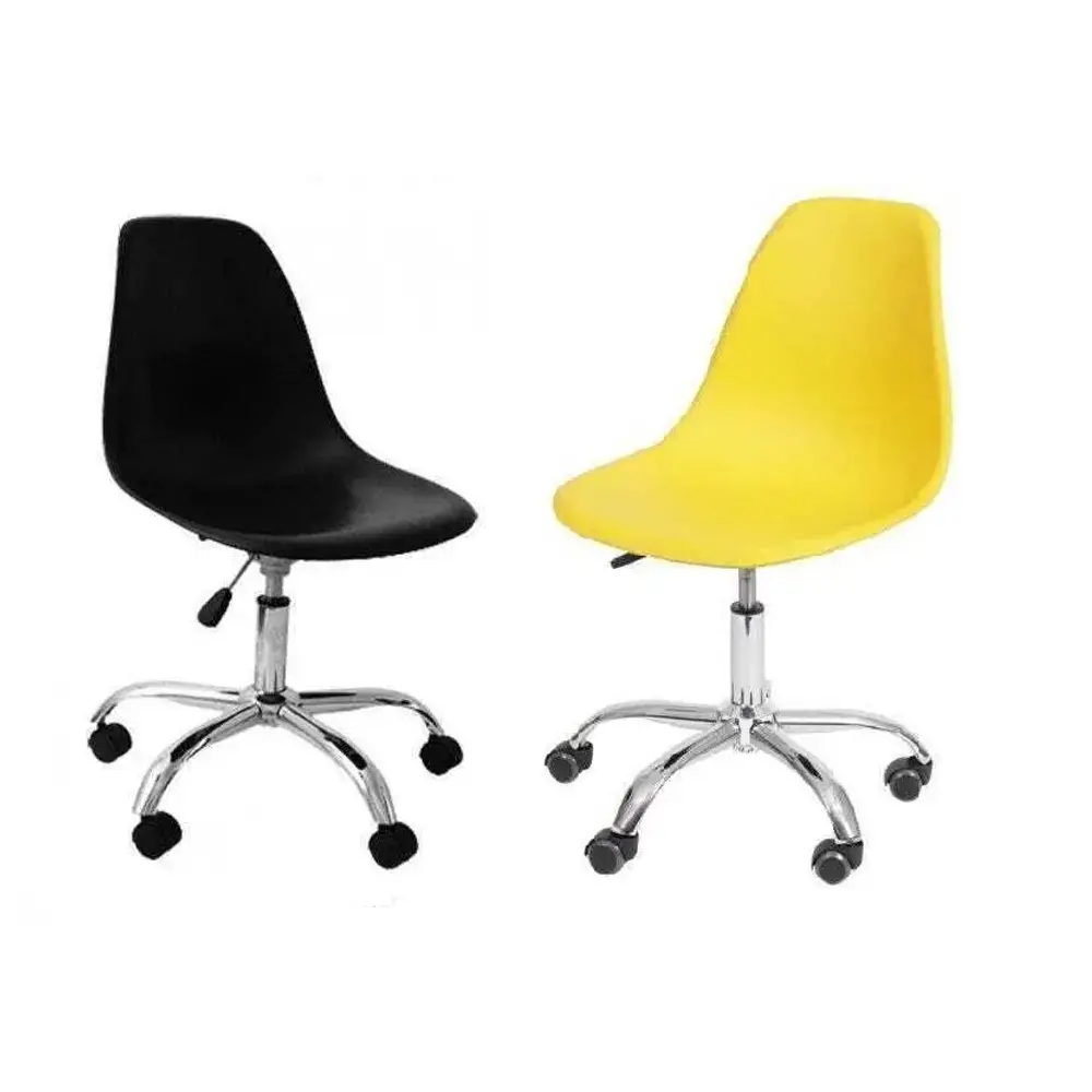 CADEIRA BYHAUS EAMES SIDE GIRATORIA PRETA/AMARELA(BL)