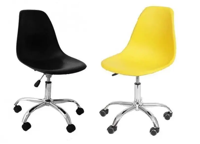 CADEIRA BYHAUS EAMES SIDE GIRATORIA PRETA/AMARELA(BL) 2