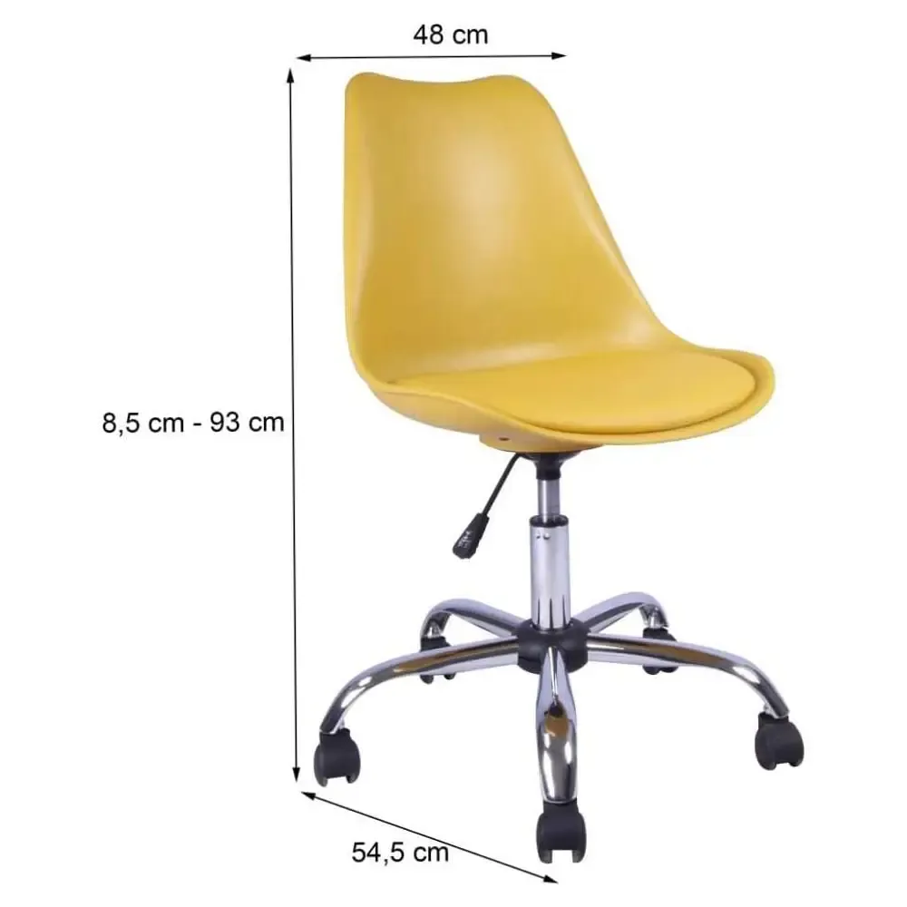 CADEIRA BYHAUS EAMES SIDE GIRATORIA PRETA/AMARELA(BL) 3