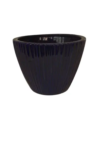 VASO UNIQUE RANHURAS COBALTE PEQ