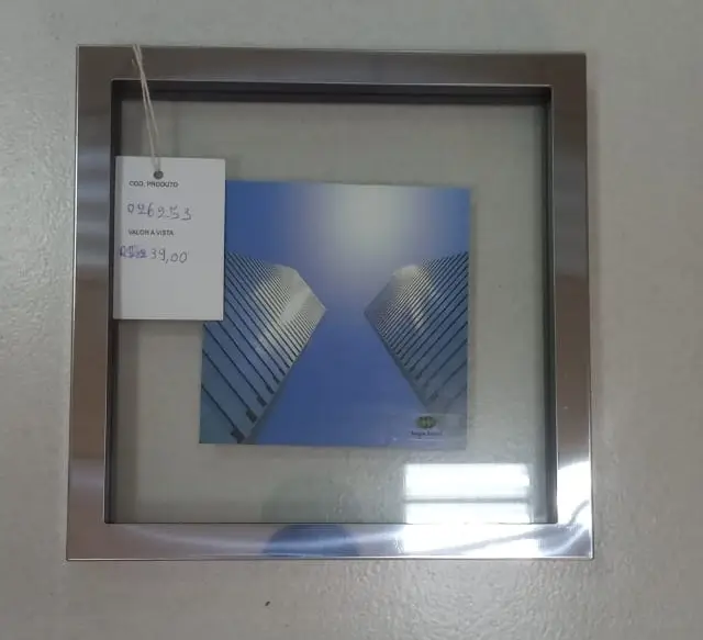 PORTA RETRATO SARQUIS SAMARA BRT10 QUADRADO INOX