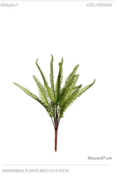 SAMAMBAIA CHALE KALE 10059VD PLANTA 47CM 2