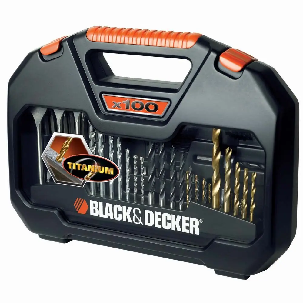 CONJUNTO FURAR PARAFUSAR BLACK DECKER 100 PECAS A7187-XJ C/SERRA COPO