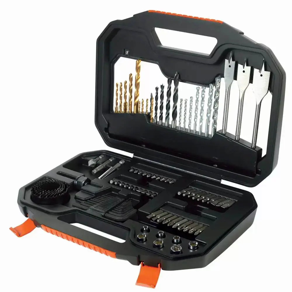 CONJUNTO FURAR PARAFUSAR BLACK DECKER 100 PECAS A7187-XJ C/SERRA COPO 2