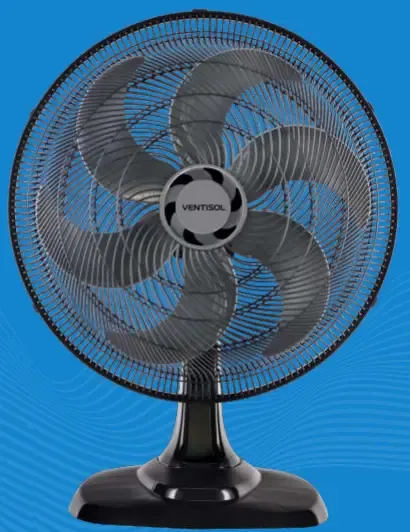 VENTILADOR 50CM VENTISOL TURBO 6P PRETO 220V