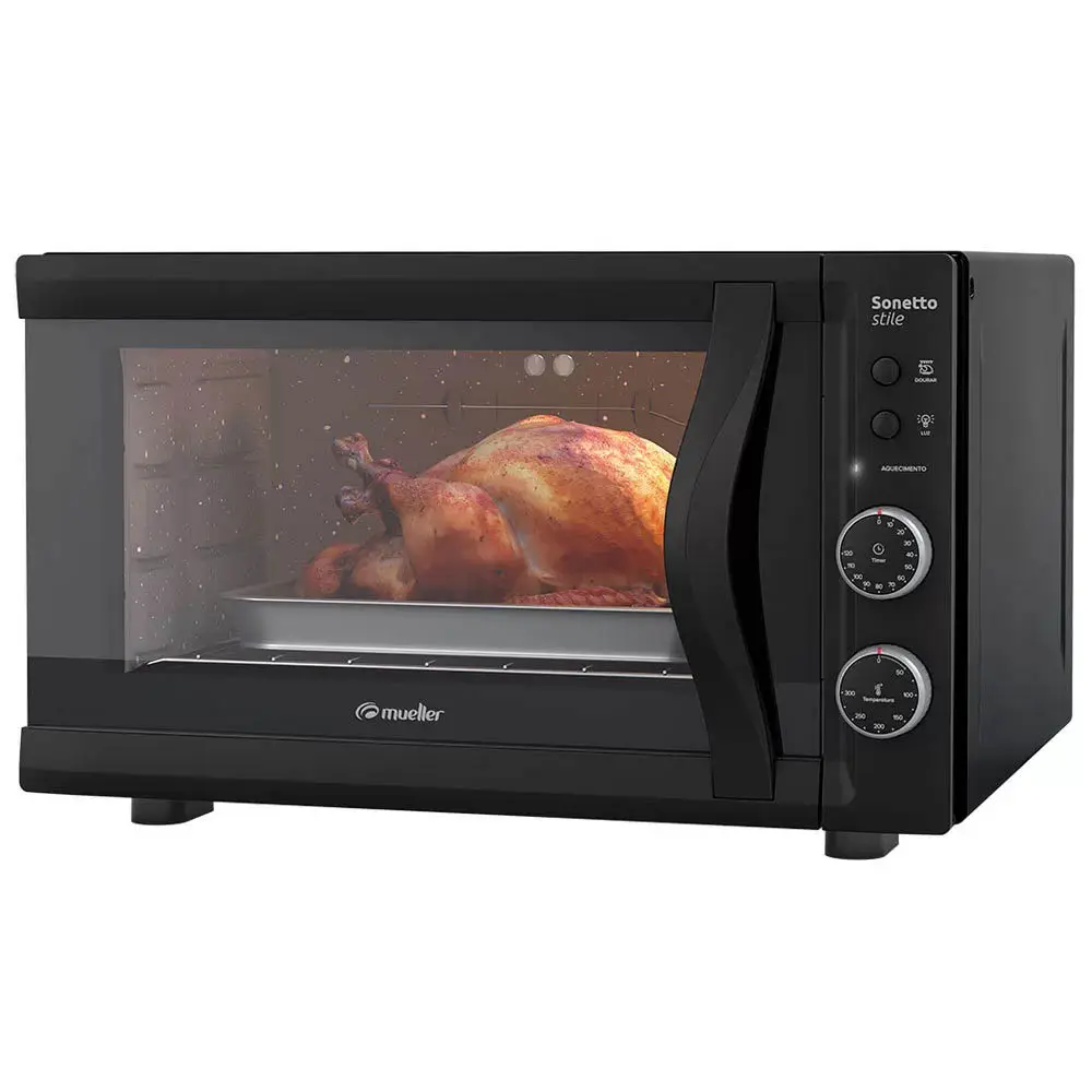 FORNO ELETRICO 44LT MUELLER SONETTO STILE PRETO 601072008 220V 3