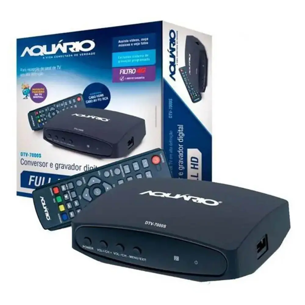 CONVERSOR E GRAVADOR TV DIGITAL AQUARIO DTV-9000 ANTIGO:7000S e 4000S
