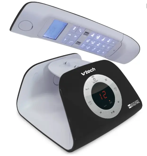 TELEFONE S/FIO VTECH C/IDENT. PRETO RETRO VINTAGE