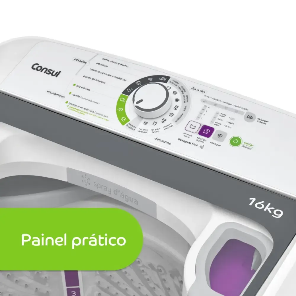 LAVADORA CONSUL CWL16ABBNA 16KG BRANCA 220V 7