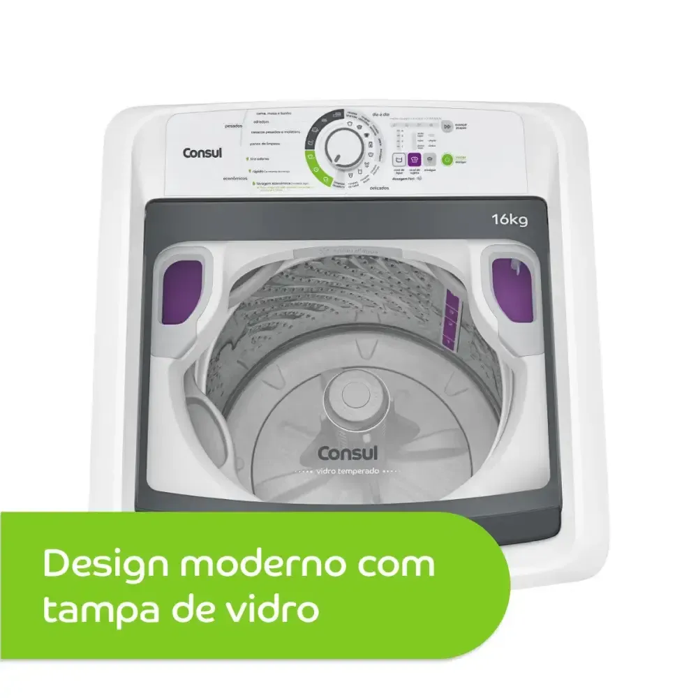 LAVADORA CONSUL CWL16ABBNA 16KG BRANCA 220V 8
