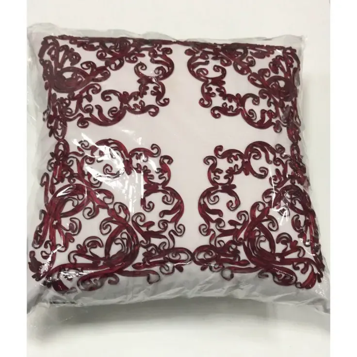 ALMOFADA DECORTEXTIL DC-073-03 VELUDO C/APLIC. FITA BORDO(BL)